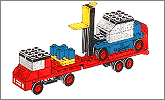 Lego set 684: Low loader with fork lift truck
